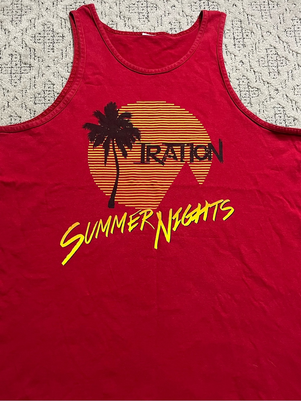 🎸 '16 Iration Band Summer Nights Lyric Track Double Up Album Cutoff Tank Tee